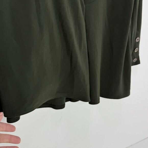 Sympli Jersey Knit Top Womens Tunic Green Draped Flattering Button Accent Sz 10 - Picture 3 of 6